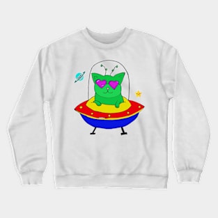 Alien Space Cat Crewneck Sweatshirt